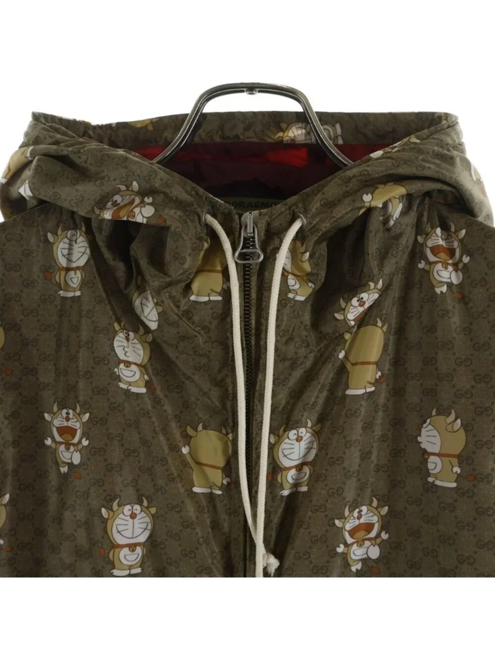 Gucci Doraemon Ushiemon Hoodie Nylon Jacket Brown